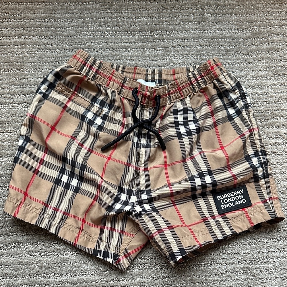 Burberry Kids Beige Plaid Shorts